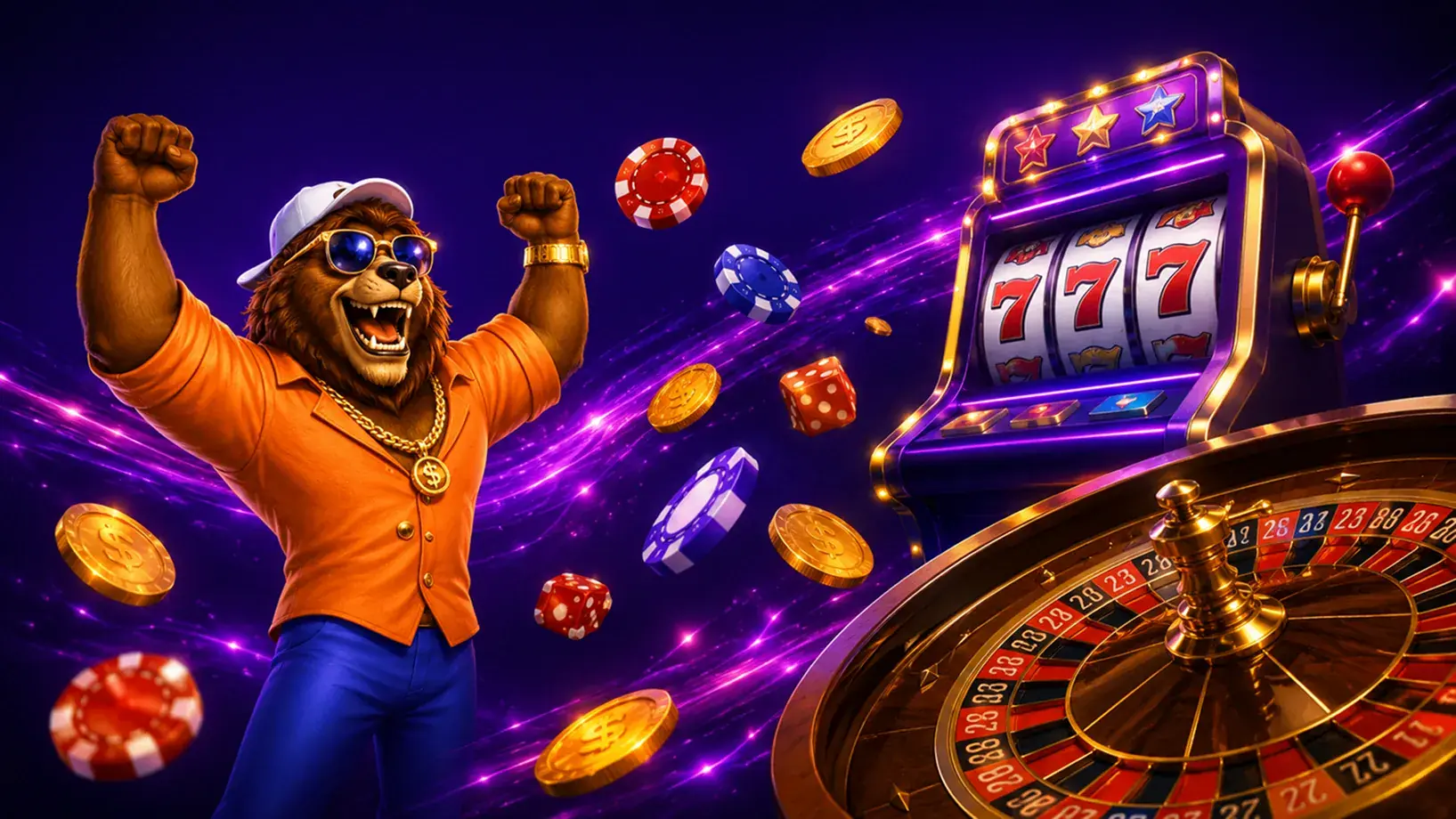 Nine Casino games lineup with slots and roulette
